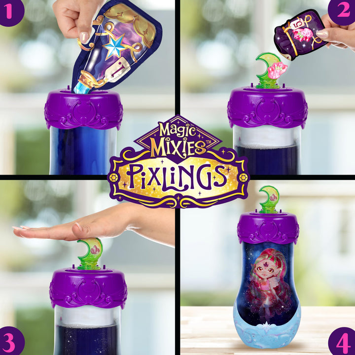 Magic Mixies Pixlings Shimmerverse Series, Create & Mix Magic Potion to Magically Reveal Faye The Fairy Pixling, This Beautiful 6.5" Shimmerverse Pixling Fashion Doll Appears Inside The Potion Bottle