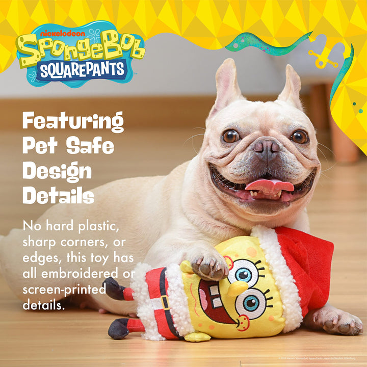 Holiday 9” Figure Plush Dog Toys with Squeaker | Dog Toys for Spongebob Fans | Squeaky Dog Toys, Spongebob Santa Toy, Dog Plush Toy SpongeBob Santa Plush 9 Inch