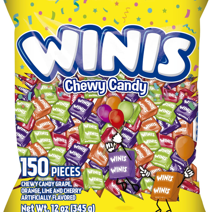 Chewy Candy Winis Original Variety Bag - Taffy Candy 150 individually wrapped pieces- Sharing Size 12 Oz Bag Assorted Halloween Candy Mix 150 pcs