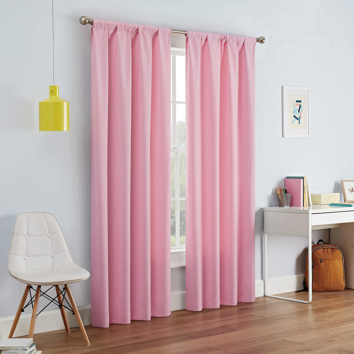 Eclipse Kendall Blackout Curtain, Thermal Insulated Grommet Window Panel, Noise Reducing Curtains for Bedroom, Living Room or Nursery, (1 Panel), 54 in Long x 42 in Wide, Raspberry 42"W x 54"L (Pack of 1)