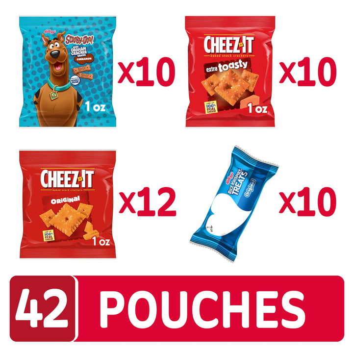 Kellogg's Snacks, Lunch Snacks, Kids Snacks, Mega Pack, Variety Pack, 30.1oz Box (30 Packs) Cheez-It, Pringles, Rice Krispies Treats 1.88 Pound (Pack of 1)