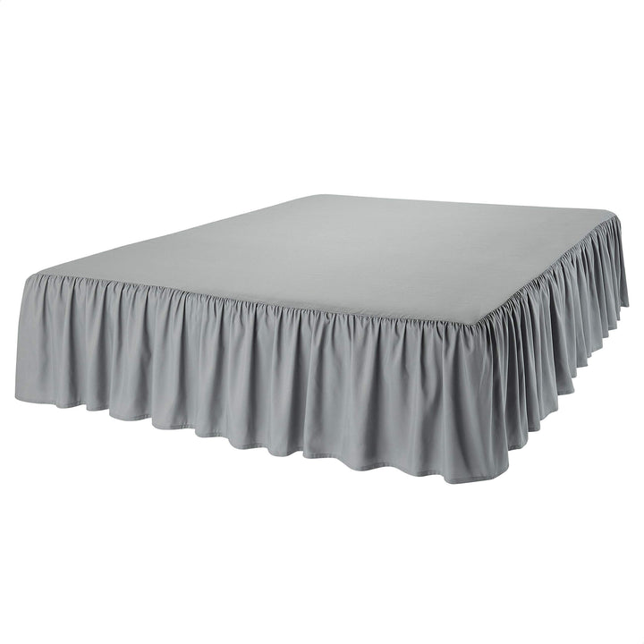 Basics Lightweight Ruffled Bed Skirt, Classic Style, Soft and Stylish 100% Microfiber With 16" Drop, Queen, Dark Grey, Solid