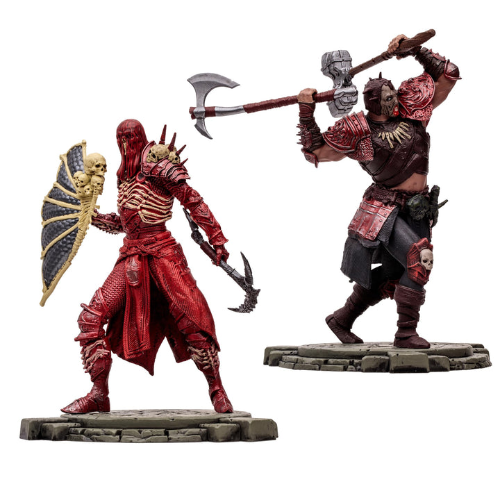 McFarlane Toys - Diablo IV Rend Barbarian and Blood Necromancer 2pk Gold Label 1:12 Scale Posed Figures, Gold Label,  Exclusive