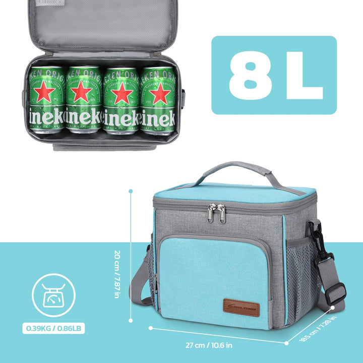 Maelstrom Lunch Box for Men,Insulated Lunch Bag Women/Men,Leakproof Lunch Cooler Bag, Lunch Tote Bag 4.New Single Layer - Blue 4.New Single-Layer (8L/12cans)