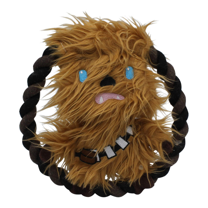 Star Wars for Pets Plush Chewbacca Rope Frisbee Dog Toy | Soft Star Wars Squeaky Dog Toy | Adorable Toys for All Dogs, Official Dog Toy Product of Star Wars for Pets
