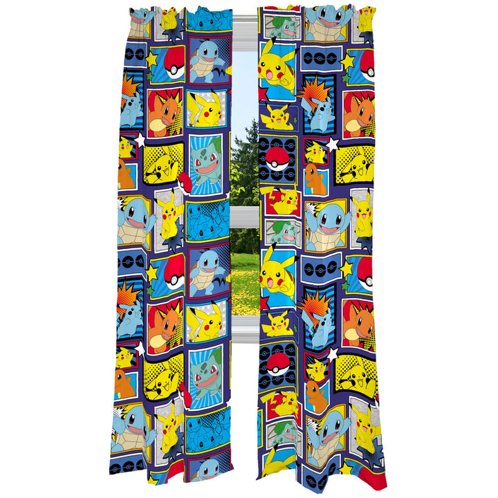 Franco Kids Room Window Curtains Drapes Set, 82 in x 84 in, Pokemon(PRINTS MAY VARY!)