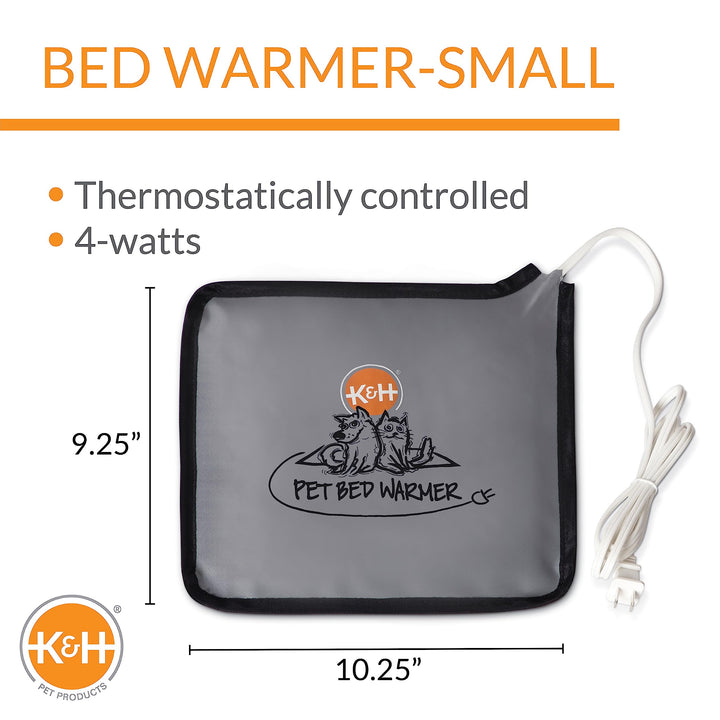 K&H Pet Products Pet Bed Warmer, Turn Any Cat or Dog Bed Into a Heated Cat or Dog Bed, Waterproof Heated Pad to Insert Inside Indoor Cat and Dog Beds - Gray Small, 100538772