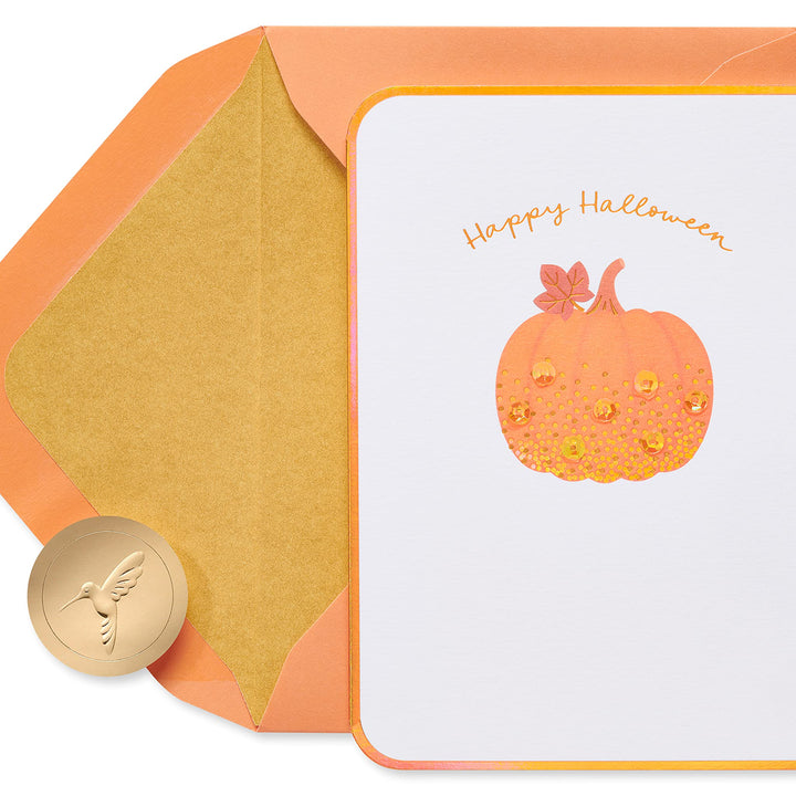 Papyrus Blank Halloween Card (Sequin Pumpkin) Sequin Pumpkin