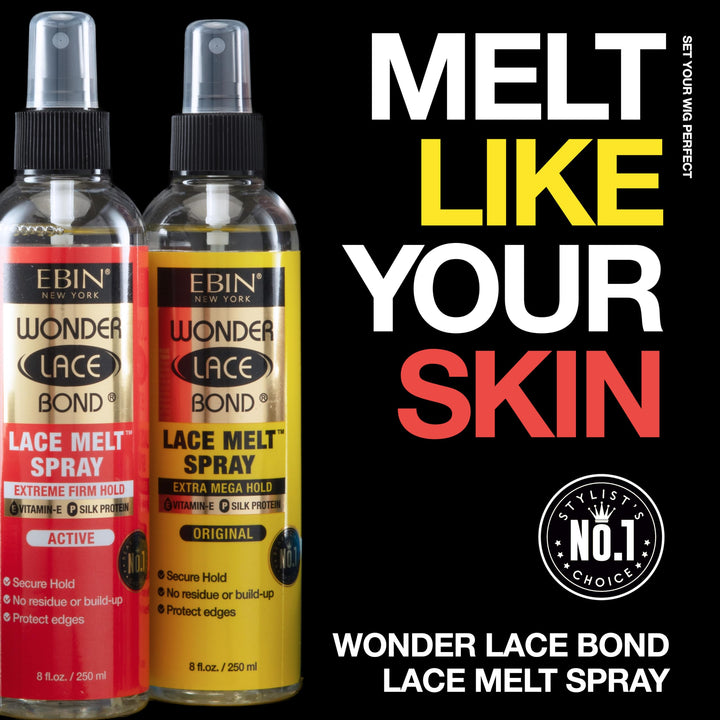 Wonder Lace Bond Lace Melt Spray 3.39 oz / 100ml - Extreme Firm Hold (Supreme) | Flawless,Natural, and Seamleass finish, No Reside, Long Lasting Formula with Protecting Edges, Perfect for wigs