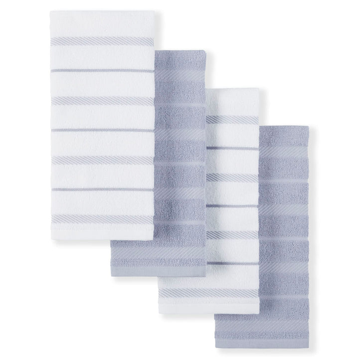 KitchenAid Albany Kitchen Towel 4-Pack Set, Lavender Cream/White, 16"x26"