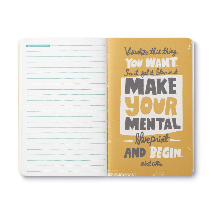 Compendium Softcover Journal - Remember, Ideas Become Things. – A Write Now Journal with 128 Lined Pages, 5″W x 8″H Remember, ideas become things.