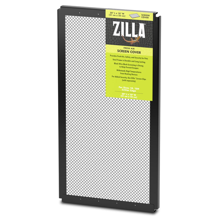 Zilla Reptile Terrarium Covers Fresh Air Screen, 20x10-inch 20" x 10"