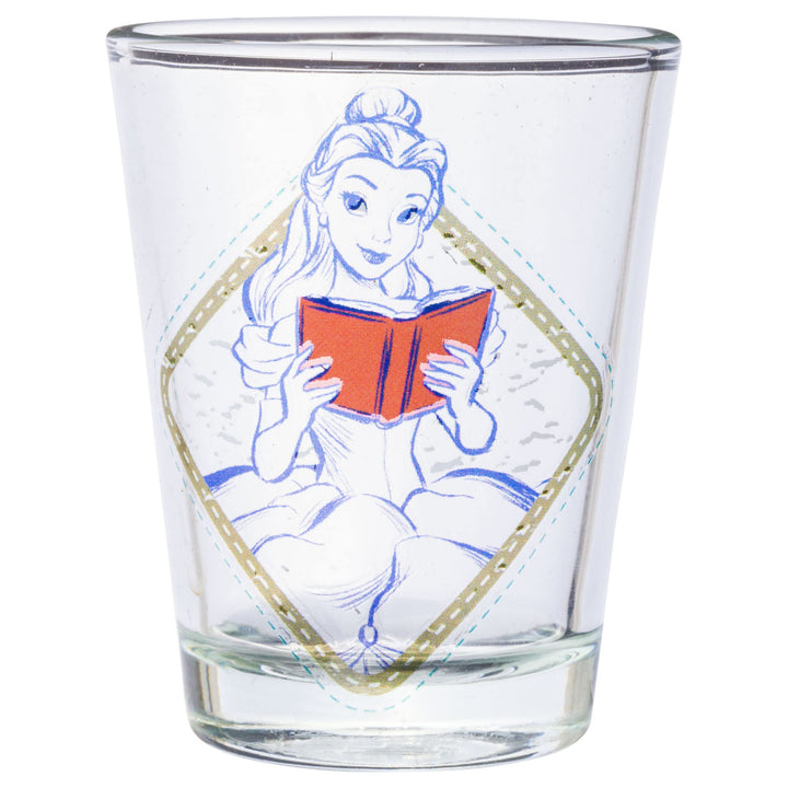 Silver Buffalo Disney Princess Frames 4-Pack Mini Glass Set, 1.5 Ounces