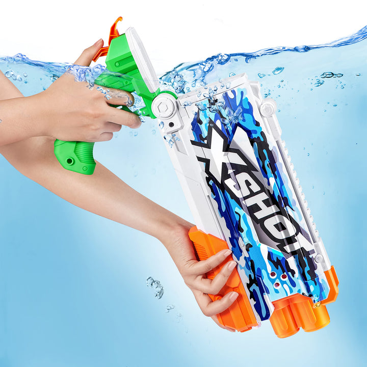 X-Shot Water Fast-Fill Skins Pump Action Water Blaster Blue Water Camo by ZURU XShot Watergun (Fills with Water in just 1 Second!)