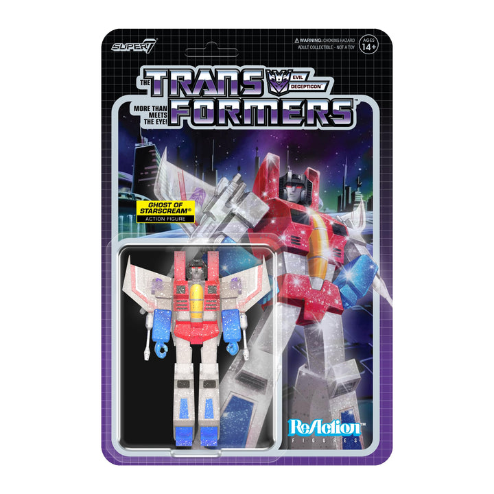 Super7 Transformers Reaction Figures Wave 08 - Ghost of Starscream (Translucent Glitter) Action Figure