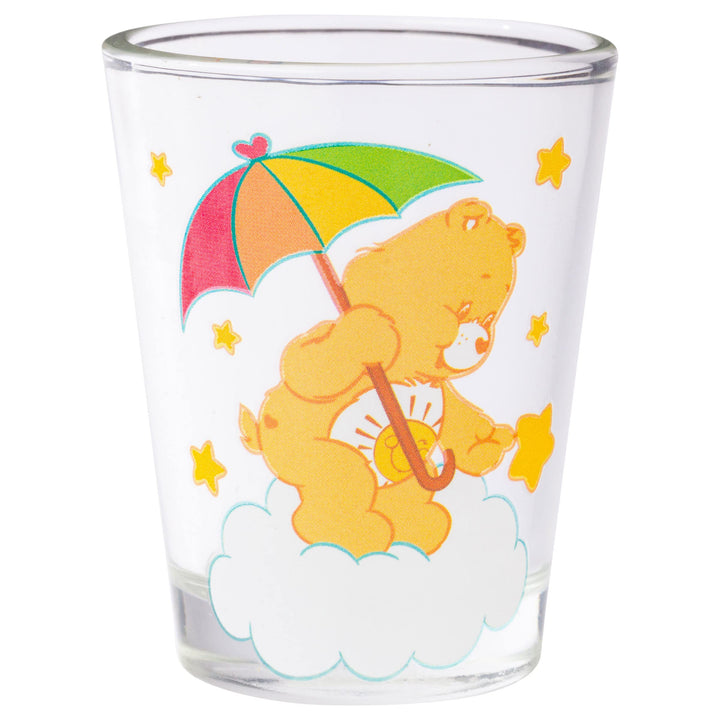 Silver Buffalo Care Bears Clouds 4-Pack Mini Glass Set, 1.5 Ounces