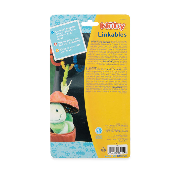 Nuby Linkables, Black, Grey, and White Attachable Links for Strollers, Car Seats, and Travel Black, Grey, & White