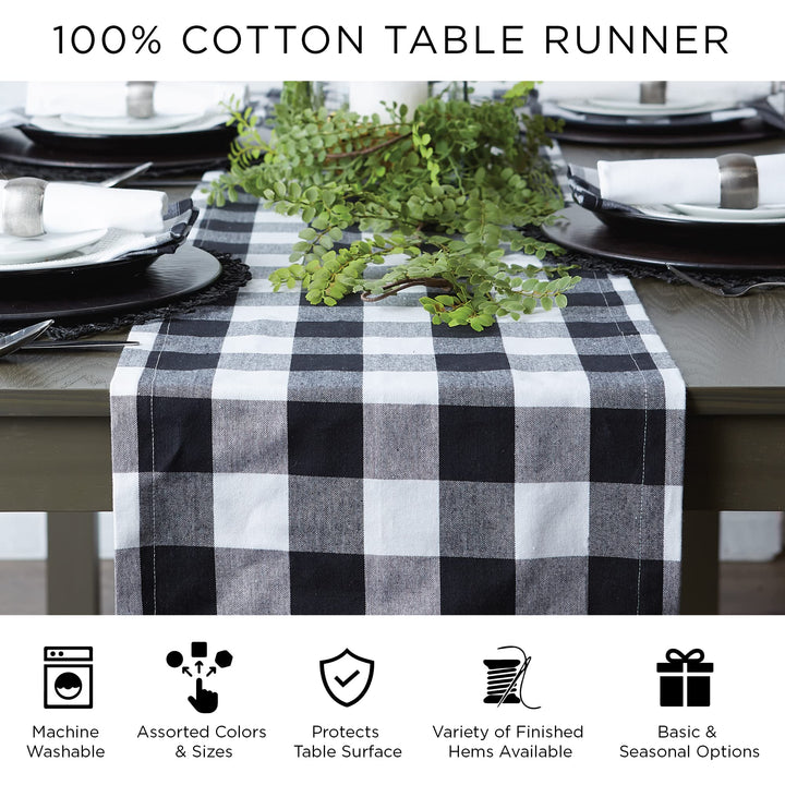 DII Farmhouse Braided Stripe Table Runner Collection, 15x72 (15x77, Fringe Included), Cool Gray 15x72" (15x77", Fringe Included) Striped