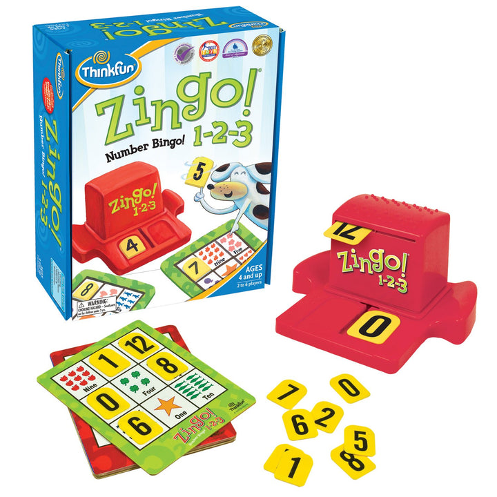 Think Fun Zingo 1-2-3 Number Bingo Game for Age 4 and Up - Award winner and Toy of the Year Nominee (7703)