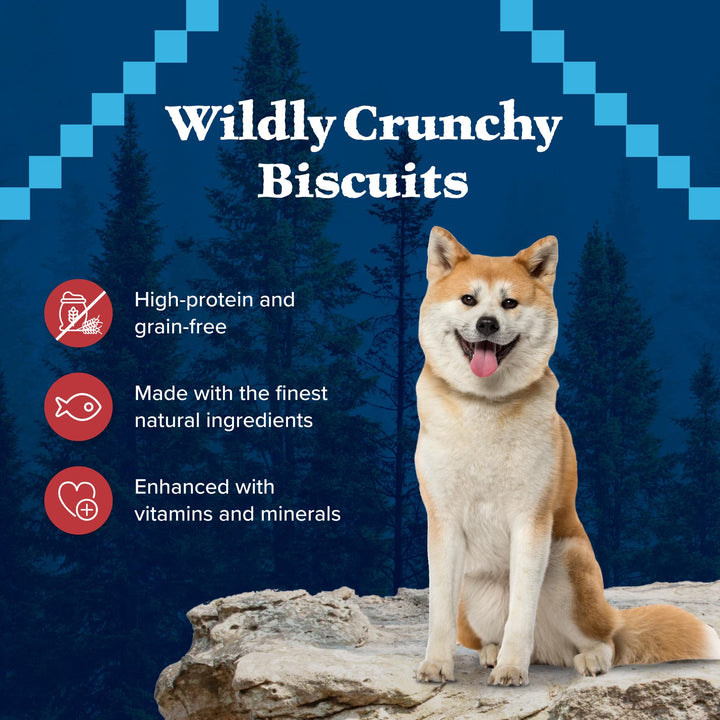 Blue Buffalo Wilderness Trail Treats Crunchy Dog Biscuits, Grain-Free and High-Protein Dog Treats Made with Natural Ingredients, Salmon Recipe 24-oz. Bag 1.5 Pound (Pack of 1)