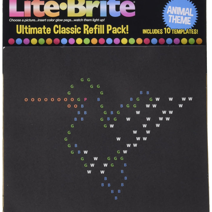 Lite Brite Ultimate Classic Refill Pack - Animal Theme - 10 Reusable Templates -  Exclusive