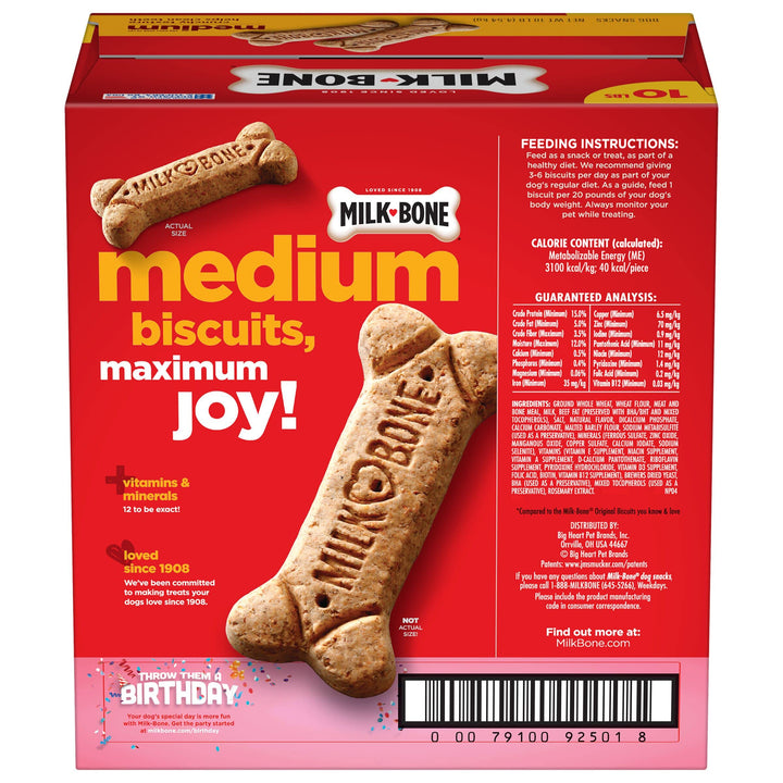 Milk-Bone Original Dog Treats for Medium Dogs, 10 Pound, Crunchy Biscuit Helps Clean Teeth Beef 10 Pound (Pack of 1)