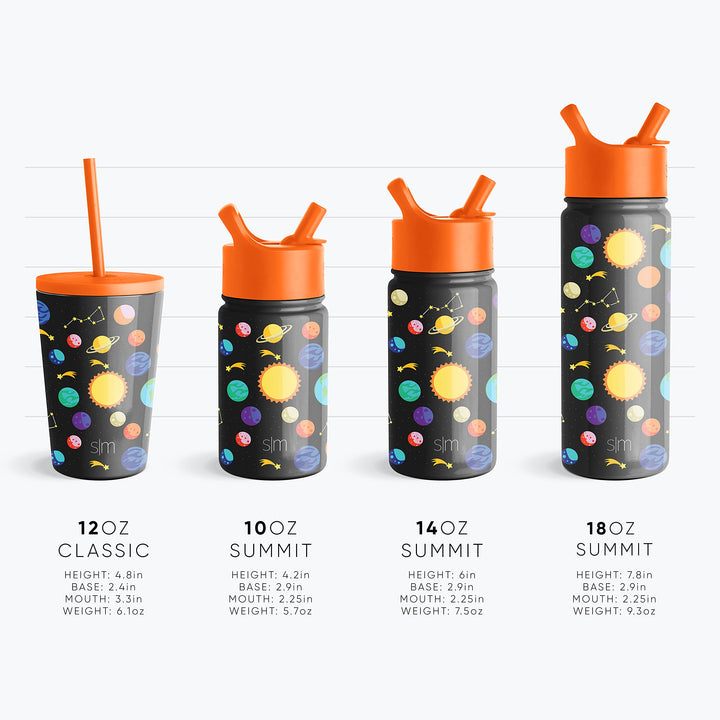 Simple Modern Kids Water Bottle with Straw Lid | Insulated Stainless Steel Reusable Tumbler for Toddlers, Girls | Summit Collection | 14oz, Chloe Floral -Chloe Floral