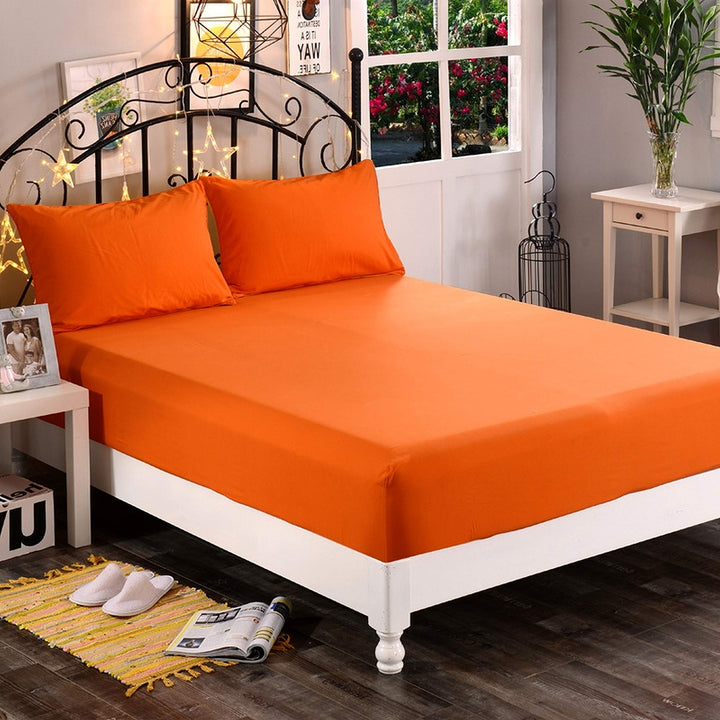 Elegant Comfort 1500 Premium Hotel Quality 1-Piece Fitted Sheet, Softest Quality Microfiber - Deep Pocket up to 16 inch, Wrinkle and Fade Resistant, California King, Orange