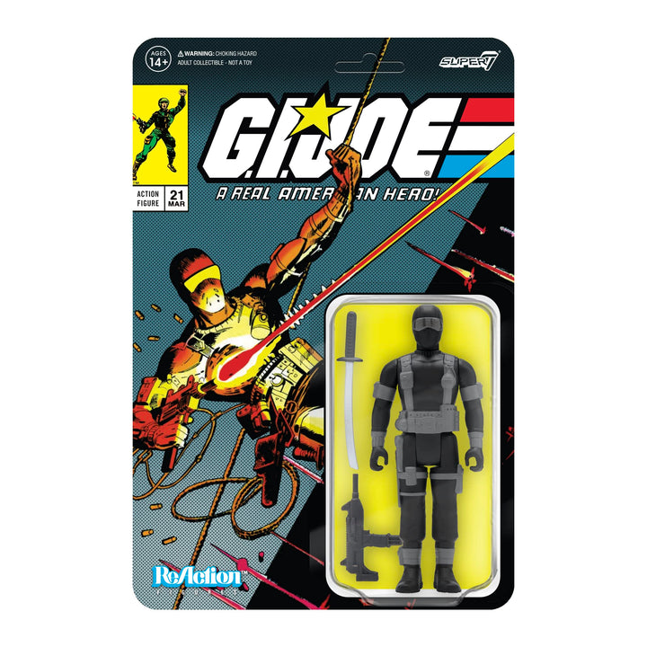 Super7 G.I. Joe Snake Eyes (Comic Version 2) - 3.75" G.I. Joe Action Figure with Accessories Classic Cartoon Collectibles and Retro Toys