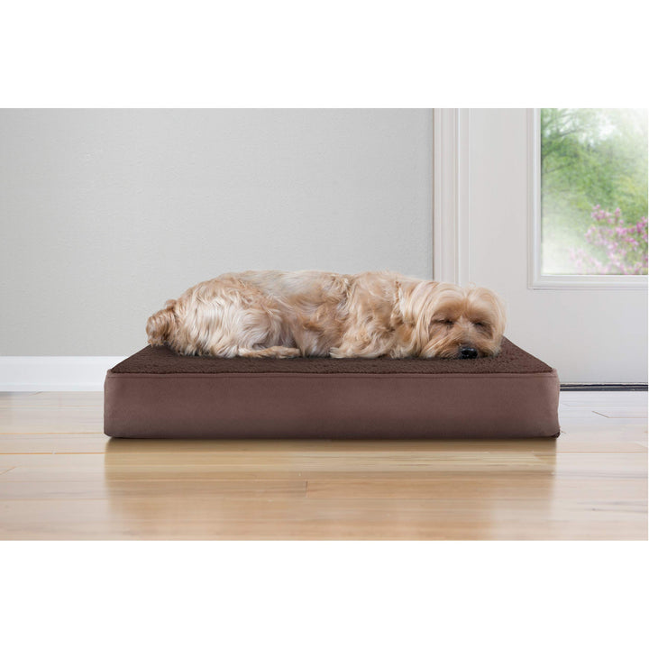 Furhaven Orthopedic Dog Bed for Small Dogs w/ Removable Washable Cover, For Dogs Up to 20 lbs - Terry & Suede Mattress - Espresso, Small