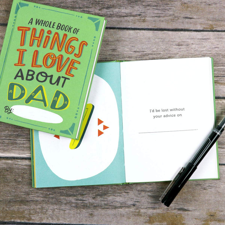 Em & Friends About Dad Book Fill in the Love Fill-in-the-Blank Book Gift Journal, 4.10 x 5.40-inches