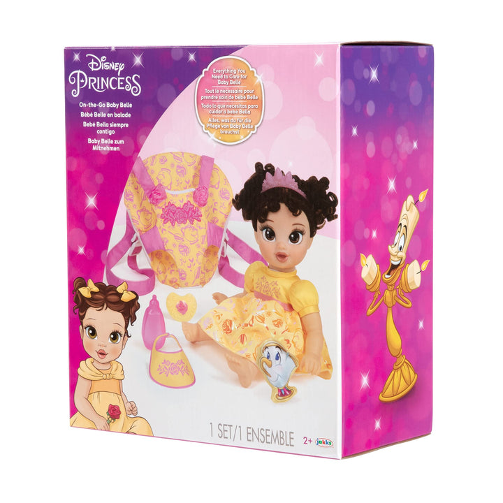 Disney Princess Belle Baby Doll Deluxe with Tiara, Carrier, Plush Friend, Pacifier, Bib & Baby Bottle [ Exclusive]