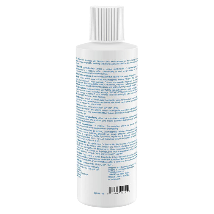 Virbac Epi-Soothe Pet Shampoo For Dogs, Cats & Horses (16 oz) - For Dry or Sensitive Skin 16 Oz