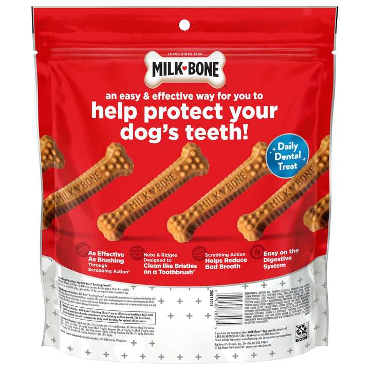 Milk-Bone Original Brushing Chews 48 Mini Daily Dental Dog Treats Chicken (Mini) 18.9 Ounce (Pack of 1)