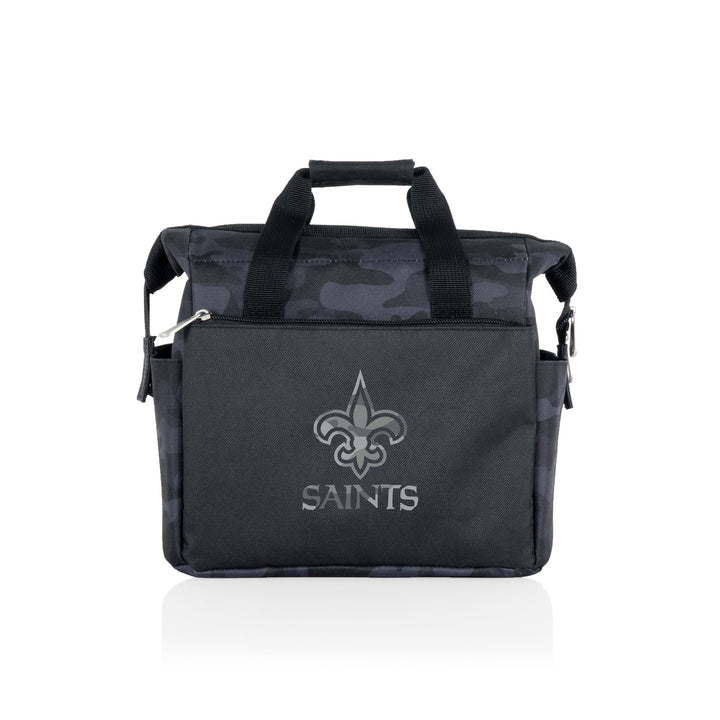 PICNIC TIME NFL On The Go Lunch Bag Cooler, Soft Cooler Lunch Box, Insulated Lunch Bag New Orleans Saints Black Camo