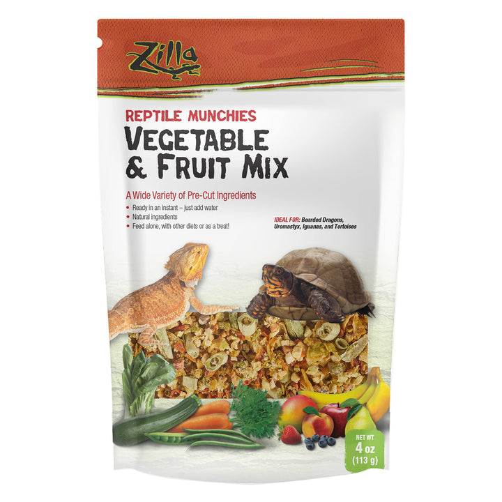 Zilla Reptile Food Munchies Vegetable & Fruit Mix, 4-Ounce Standard Packaging