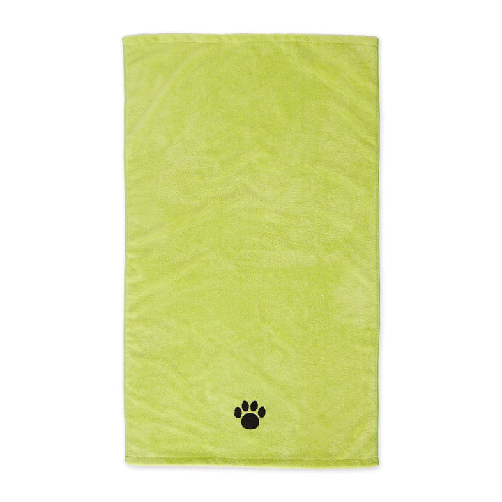 Bone Dry Embroidered Pet Grooming Towel Collection, Absorbent Microfiber X-Large, 41x23.5, Lettuce Green 41x23.5" Embroidered Lettuce Green