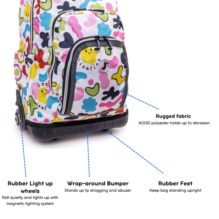 J World New York Lollipop Kids Rolling Backpack & Lunch Bag Set, Kiddo, One Size