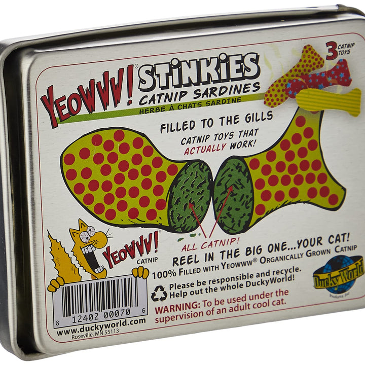 Yeowww Tin of Stinkies, 3 in a Sardine Tin, Multicolor, 1Pack