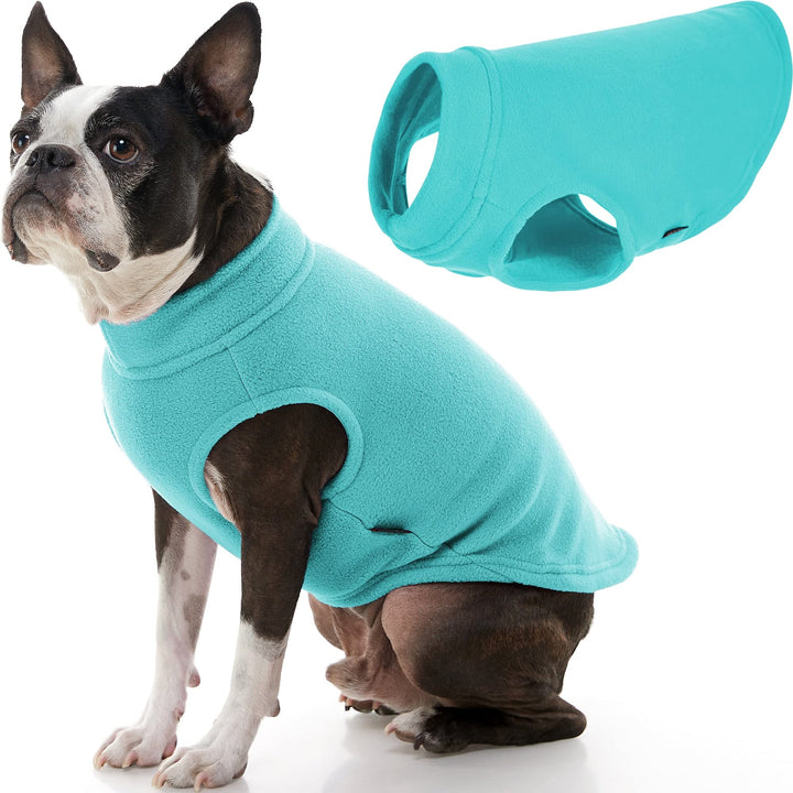 Gooby Stretch Fleece Vest Dog Sweater - Mint, Large - Warm Pullover Fleece Dog Jacket - Winter Dog Clothes for Small Dogs Boy or Girl - Dog Sweaters for Small Dogs to Dog Sweaters for Large Dogs Large Length (13.5")