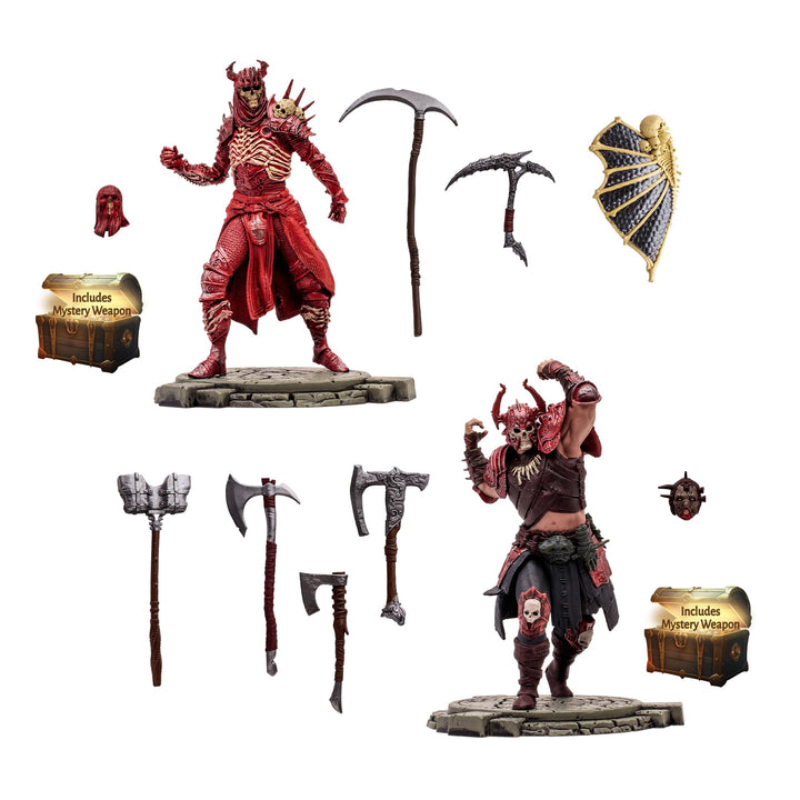 McFarlane Toys - Diablo IV Rend Barbarian and Blood Necromancer 2pk Gold Label 1:12 Scale Posed Figures, Gold Label,  Exclusive