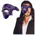 Masquerade Mask For Men Phantom Of The Opera Mask Prom Mardi Gras Haloween Venetian Half Face Mask Purple-silver One Size