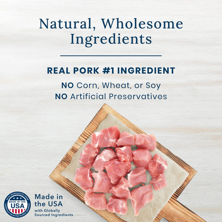 Blue Buffalo True Chews Premium Natural Dog Treats, Pork and Chicken Sausage 14 oz bag Pork & Chicken 14 Ounce (Pack of 1)