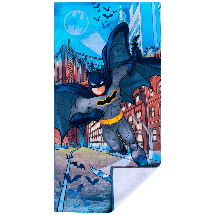 Franco Kids Super Soft Cotton Bath/Pool/Beach Towel, 58 in x 28 in, Batman Multicolour