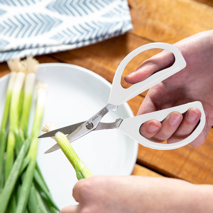 Joyce Chen Original Unlimited Kitchen Scissors All Purpose Dishwasher Safe Kitchen Shears With Comfortable Handles, White, 2 Pack