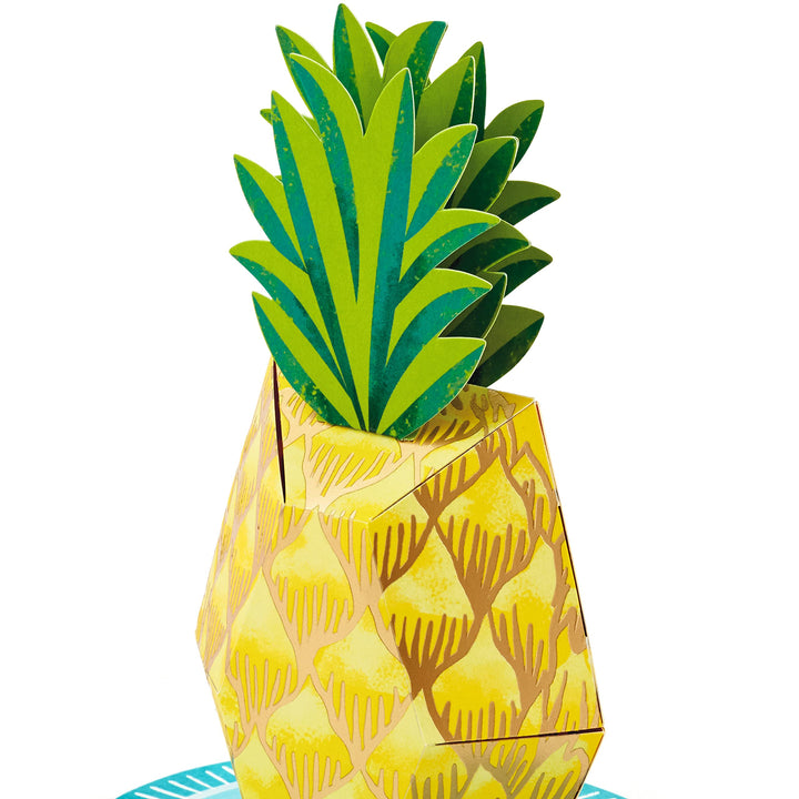 Hallmark Paper Wonder Pop Up Birthday Card, Thank You Card, Encouragement Card, All Occasion Card (Pineapple) Pineapple