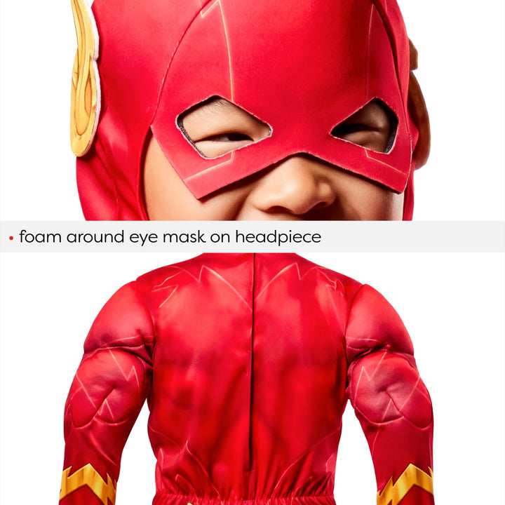 Rubies Boy's The Flash Boy's the Flash Deluxe Costume Jumpsuit and Headpiece Small As Shown