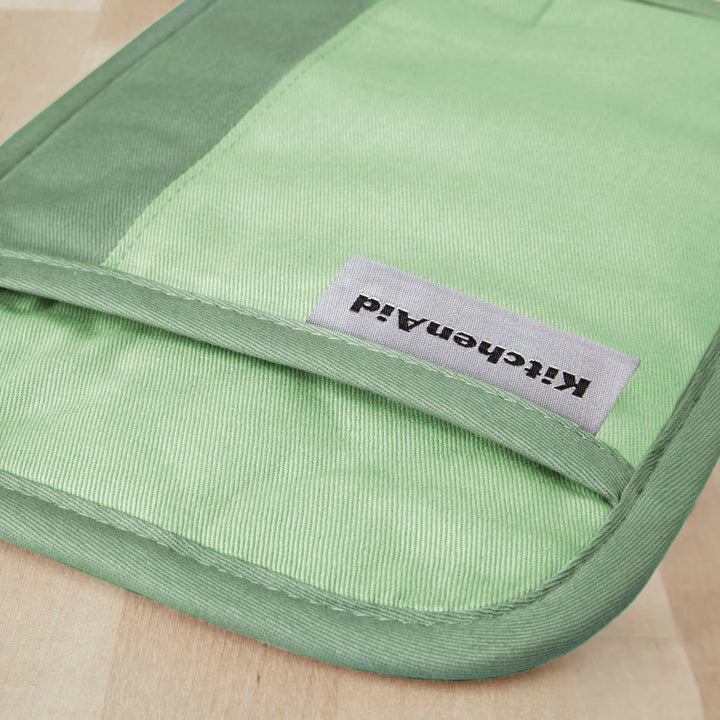 KitchenAid Beacon Two-Tone Non-Slip Pot Holder Set, Pistachio/Graphite Green, 7"x10", 2 Piece