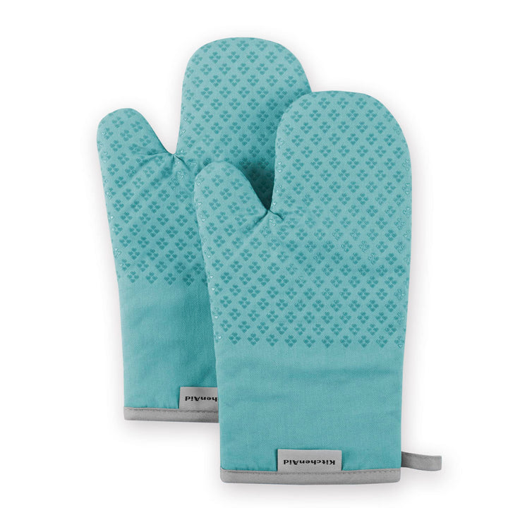 KitchenAid Asteroid Oven Mitt Set, 7"x12.5", Aqua Sky, 2 Piece