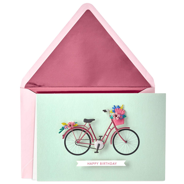 Hallmark Signature Birthday Card (Bicycle with Flowers) Bicycle with Flowers